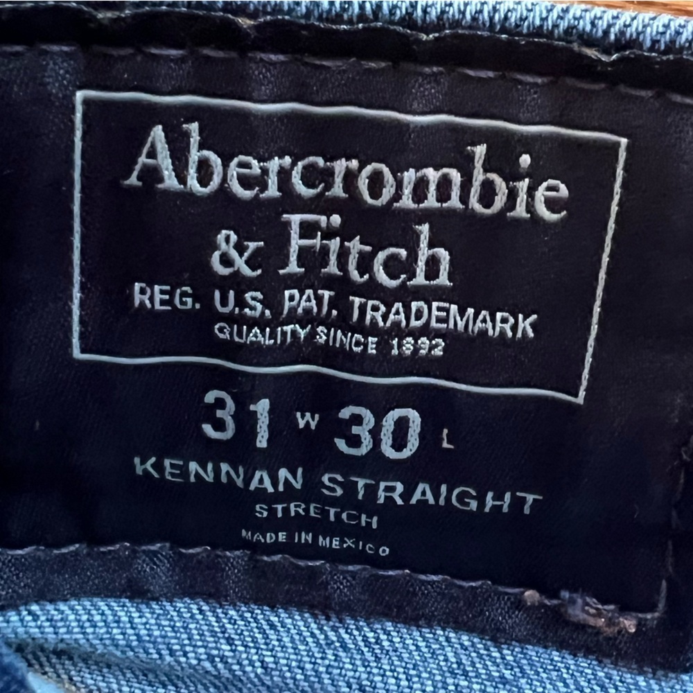 Abercrombie & Fitch Men’s Kenna Straight Stretch Denim Jeans Size 31/30 - Picture 3 of 4